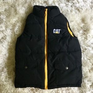 EUC boys size 6/7 Navy with yellow Cat puffer vest